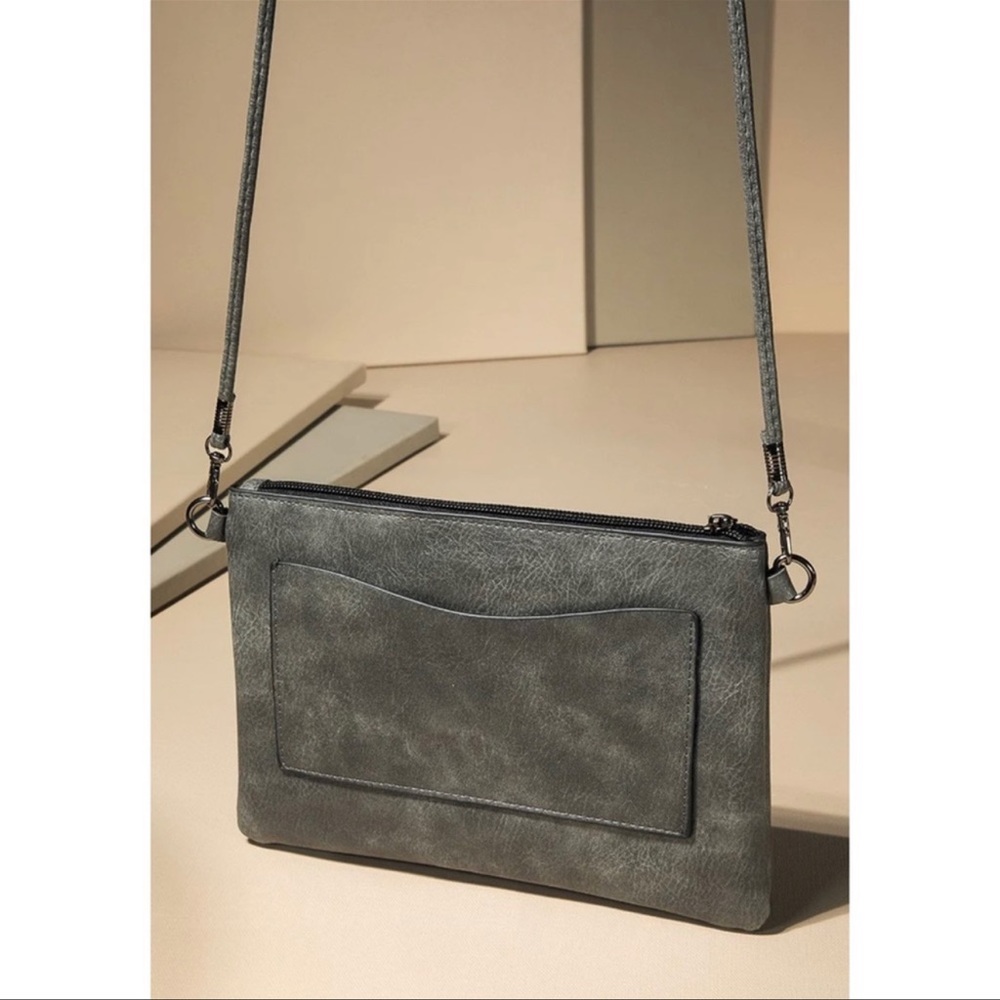 Boho Western Faux Leather Crossbody with Floral Laser Cut Out - Picture 2 of 5